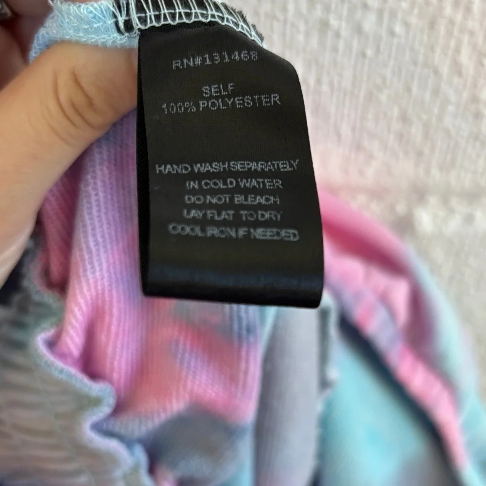 Fate Bubble Gum Colorful Tie-Dye Pastel Jumpsuit sz S